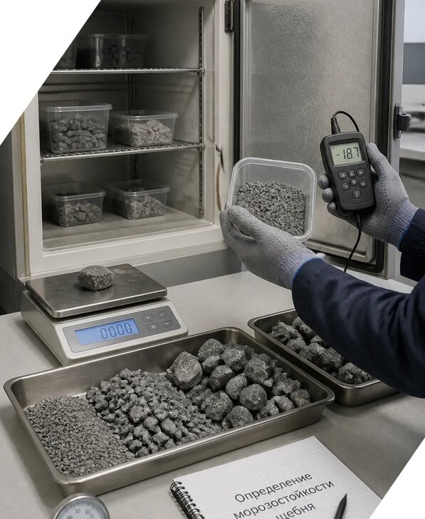 Определение морозостойкости щебня в Добрянке от 3536 р. | ЭкспертизаРоссия